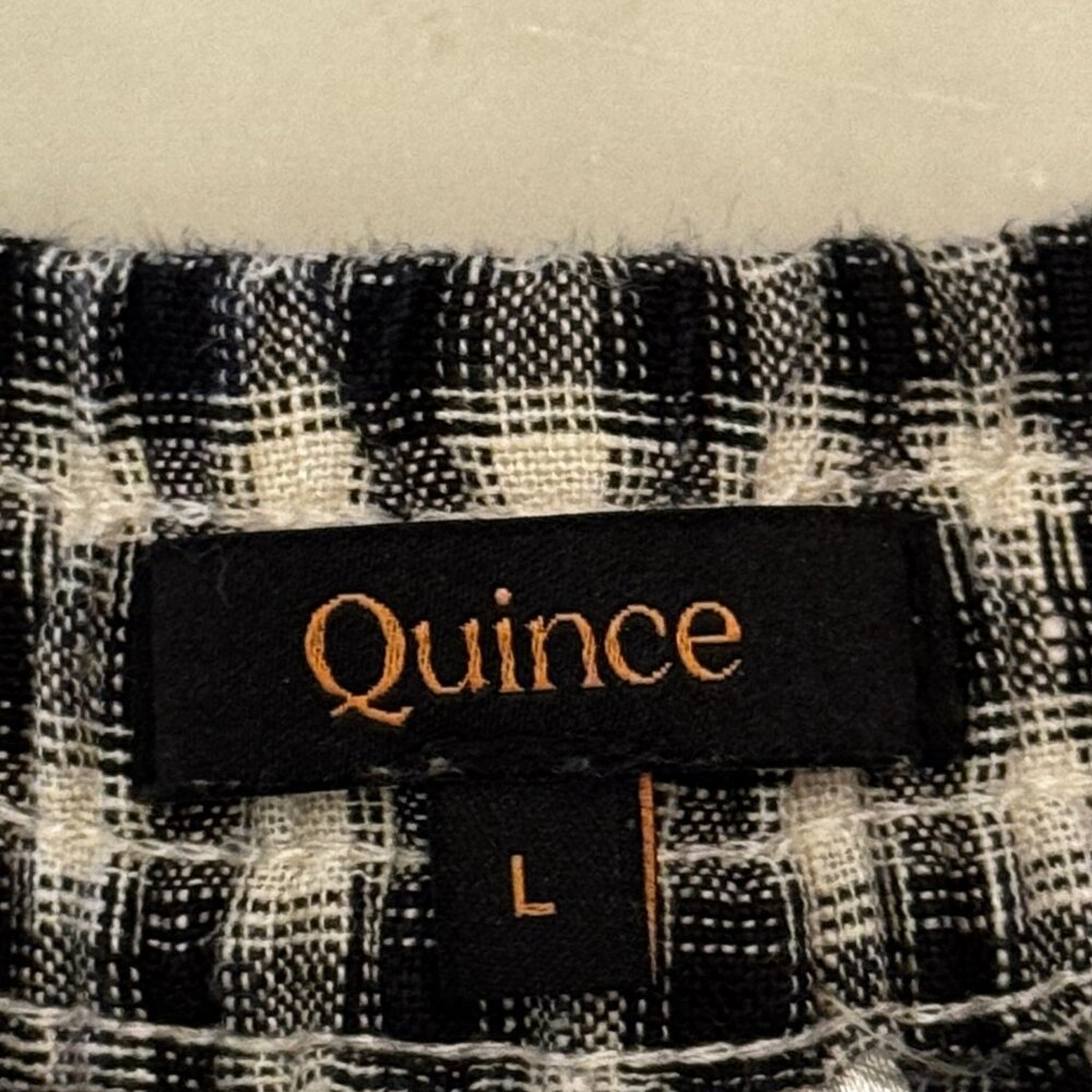 Like new Quince European Linen Classic Mini Gingham Shorts Size Large - Picture 6 of 9